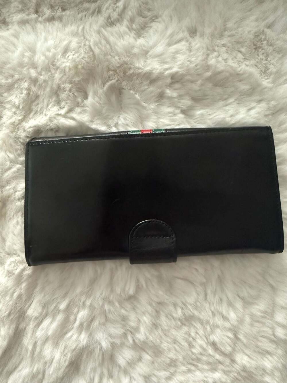 Authentic Vintage Gucci Sherry Line Long Wallet with Green and Red Web and Gold - Picture 7 of 10